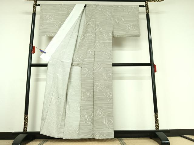 平和屋着物▽小紋　単衣　流水文　洗える着物　AABE4260jh