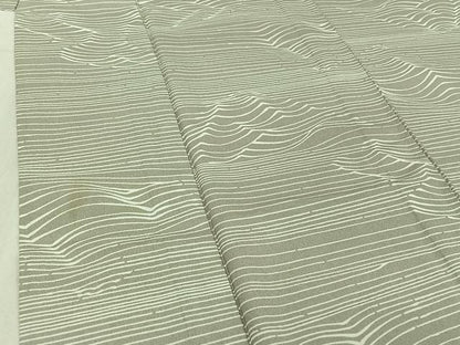 平和屋着物▽小紋　単衣　流水文　洗える着物　AABE4260jh