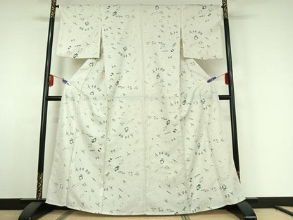 平和屋着物▽小紋 単衣 宝尽くし文 洗える着物 AABE4261jh