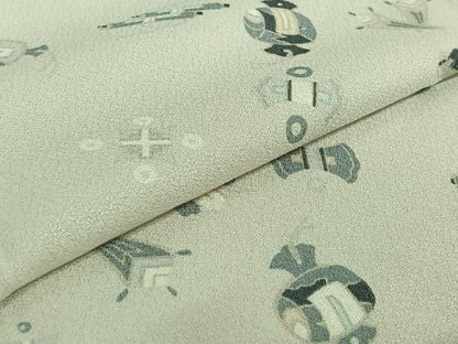 平和屋着物▽小紋 単衣 宝尽くし文 洗える着物 AABE4261jh