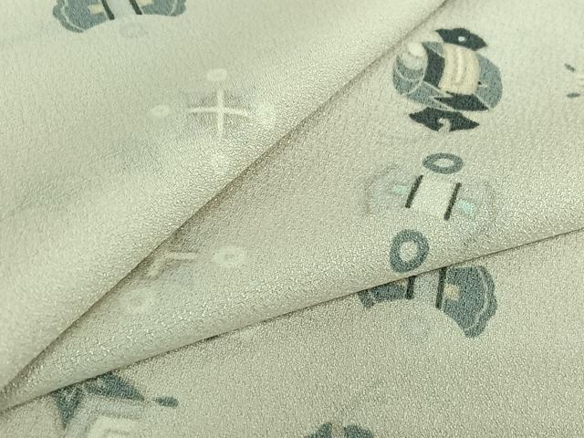 平和屋着物▽小紋 単衣 宝尽くし文 洗える着物 AABE4261jh
