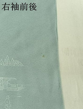 平和屋着物▽訪問着 単衣 刺繍 人物風景文 金彩 金糸 正絹 逸品 AABE4263jh