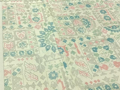 平和屋着物▽本場染大島紬 単衣 草花文 正絹 逸品 AABE4266jh