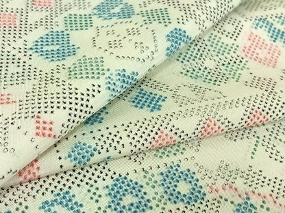 平和屋着物▽本場染大島紬 単衣 草花文 正絹 逸品 AABE4266jh