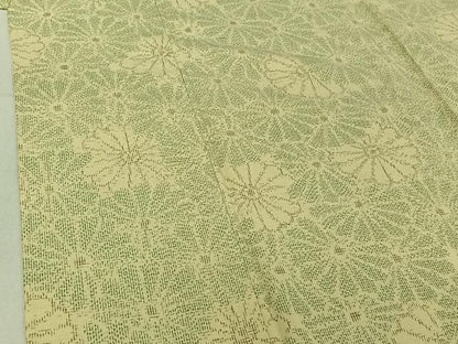 平和屋着物▽上質な紬　単衣　花尽くし　正絹　逸品　AABE4267jh