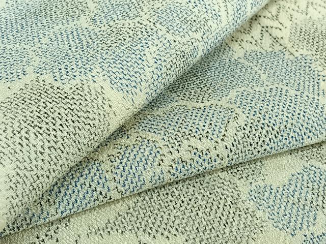 平和屋着物▽本塩沢 単衣 草花文 正絹 逸品 AABE4271jh