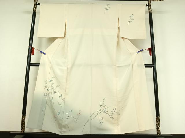 平和屋着物▽訪問着　単衣　友禅　枝花文　正絹　逸品　AABE4275jh