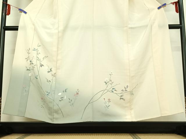 平和屋着物▽訪問着　単衣　友禅　枝花文　正絹　逸品　AABE4275jh