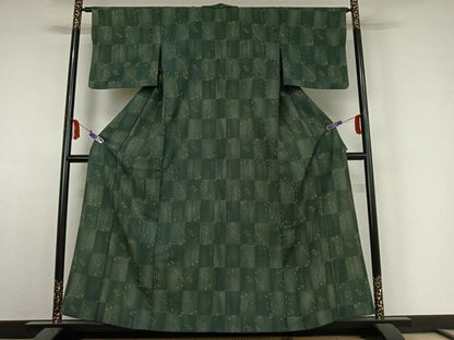 平和屋着物▽上質な小紋 単衣 琉球絣文様 正絹 逸品 AABE4280jh