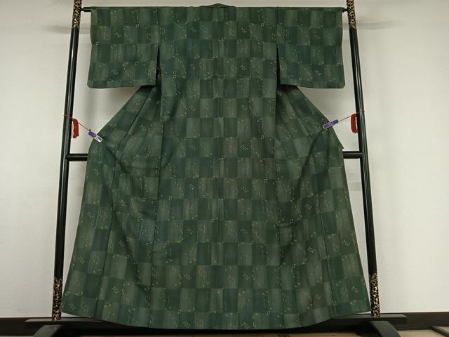 平和屋着物▽上質な小紋 単衣 琉球絣文様 正絹 逸品 AABE4280jh