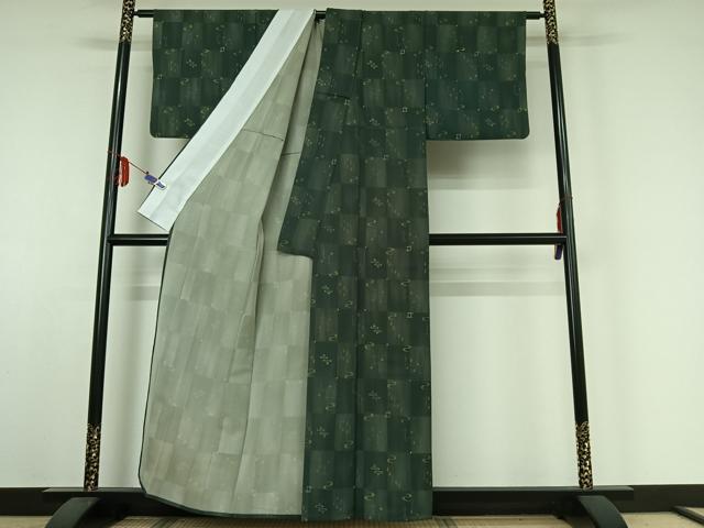 平和屋着物▽上質な小紋 単衣 琉球絣文様 正絹 逸品 AABE4280jh