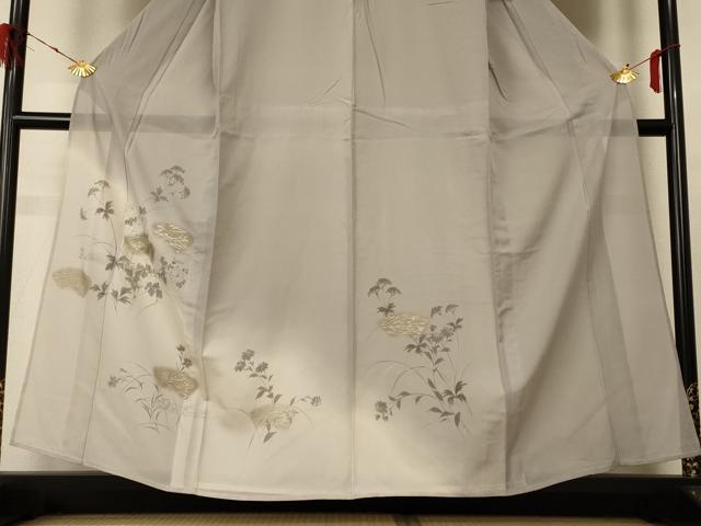 平和屋着物＊夏物 訪問着 絽 手描き 地紙草花文 暈し染め 金銀彩 正絹 逸品 AABE4281jd