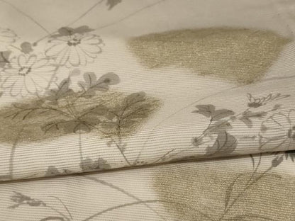 平和屋着物＊夏物 訪問着 絽 手描き 地紙草花文 暈し染め 金銀彩 正絹 逸品 AABE4281jd
