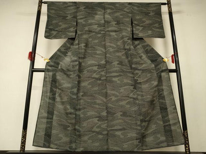平和屋着物＊夏物 江戸小紋 絽 流水花文 正絹 逸品 AABE4282jd