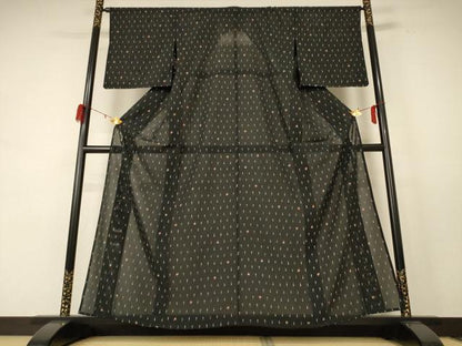 平和屋着物＊夏物 小紋 絽 成物 正絹 逸品 AABE4286jd