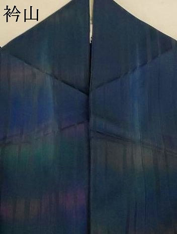 平和屋着物＊夏物 小紋 縦絽 霞文 暈し染め 正絹 逸品 AABE4293jd