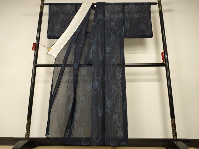 平和屋着物＊夏物 紗紬 壺垂れ花文 正絹 逸品 AABE4294jd