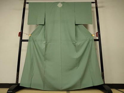 平和屋着物＊夏物 色無地 絽 山葵色 正絹 逸品 未使用 AABE4298jd