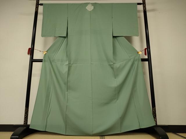 平和屋着物＊夏物 色無地 絽 山葵色 正絹 逸品 未使用 AABE4298jd