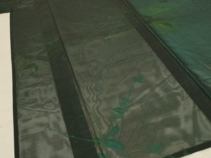 平和屋着物＊夏物 小紋 紗 枝葉文 正絹 逸品 AABE4300jd