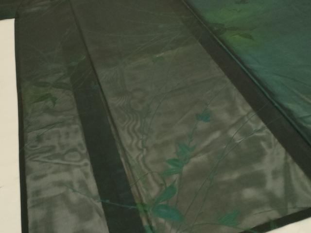 平和屋着物＊夏物 小紋 紗 枝葉文 正絹 逸品 AABE4300jd