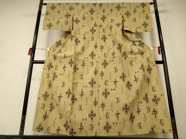 平和屋着物＊夏物 紗紬 幾何学文様 正絹 逸品 未使用 AABE4301jd