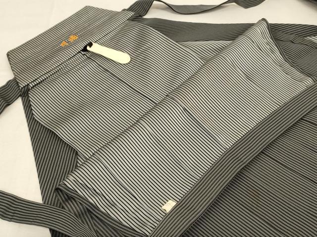 平和屋着物＊夏物　男性　馬乗り袴　縞　正絹　逸品　AABE4304jd