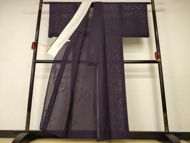 平和屋着物＊夏物 色無地 絽 黒紅色 ますいわ屋扱い 正絹 逸品 AABE4308jd