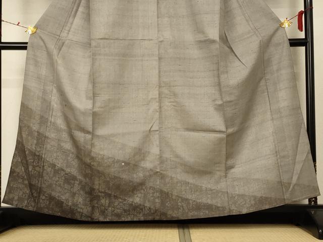 平和屋着物▽訪問着 単衣 紬地 刺繍 箔散らし文様 正絹 逸品 未使用 AABE4309jd