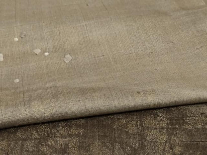平和屋着物▽訪問着 単衣 紬地 刺繍 箔散らし文様 正絹 逸品 未使用 AABE4309jd