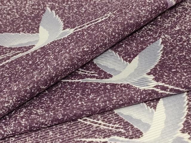 平和屋着物＊夏物　小紋　絽　舞鳥文　暈し染め　洗える着物　AABE4314jd