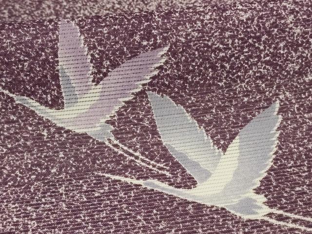 平和屋着物＊夏物　小紋　絽　舞鳥文　暈し染め　洗える着物　AABE4314jd