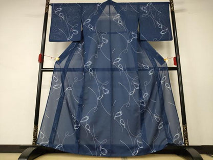 平和屋着物＊夏物 小紋 絽 瓢箪 洗える着物 AABE4315jd
