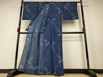 平和屋着物＊夏物 小紋 絽 瓢箪 洗える着物 AABE4315jd