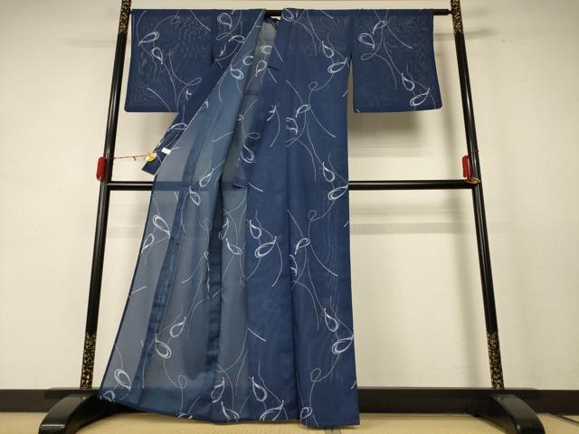 平和屋着物＊夏物 小紋 絽 瓢箪 洗える着物 AABE4315jd