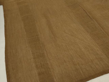 平和屋着物＊夏物 男性 本場小千谷ちぢみ 色無地 朽葉色 麻 逸品 AABE4319jd