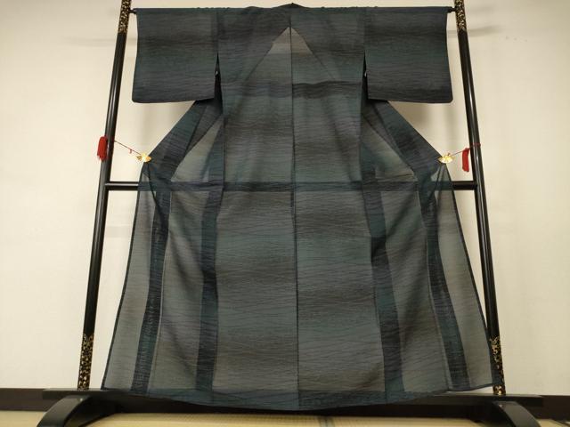平和屋着物＊夏物 本場大島紬 夏大島 横段文 正絹 逸品 AABE4323jd