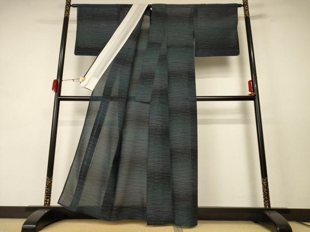 平和屋着物＊夏物 本場大島紬 夏大島 横段文 正絹 逸品 AABE4323jd