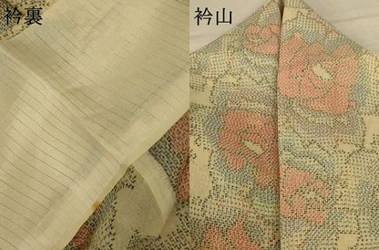 平和屋着物＊夏物 紗紬 草花文 正絹 逸品 AABE4326jd