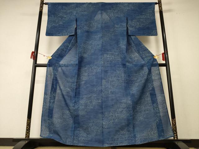 平和屋着物＊夏物 小紋 絽 流水文 正絹 逸品 AABE4327jd