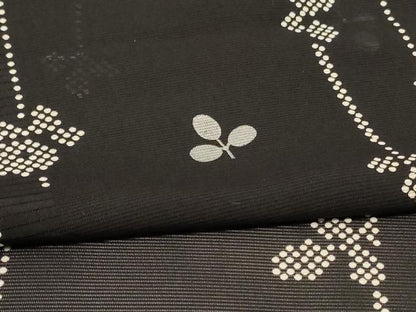 平和屋着物＊夏物 小紋 絽 萩 銀彩 正絹 逸品 AABE4328jd