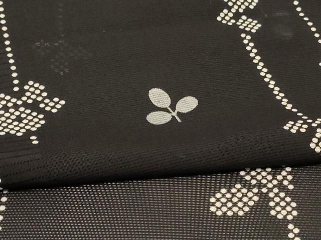 平和屋着物＊夏物 小紋 絽 萩 銀彩 正絹 逸品 AABE4328jd