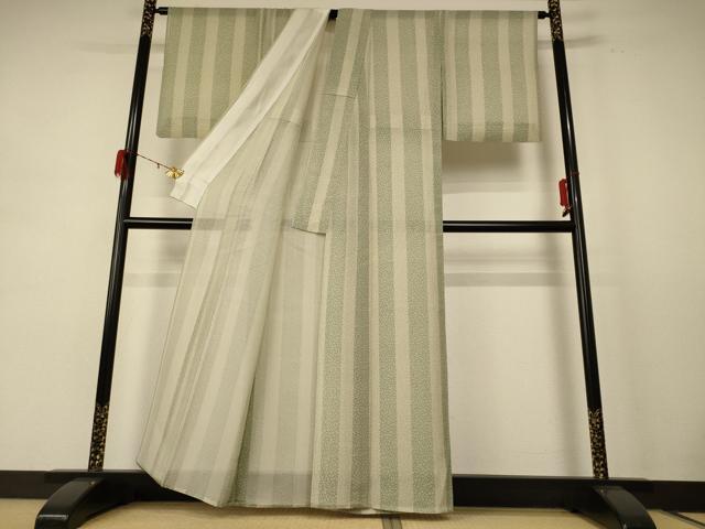 平和屋着物＊夏物 小紋 紗 宝尽くし文 反端付き 正絹 逸品 AABE4332jd