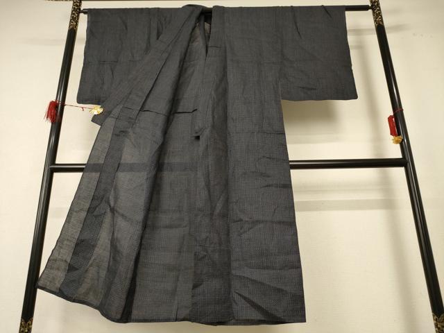 平和屋着物＊夏物 男性 重要無形文化財 本場宮古上布 絣柄 苧麻 逸品 AABE4336jd