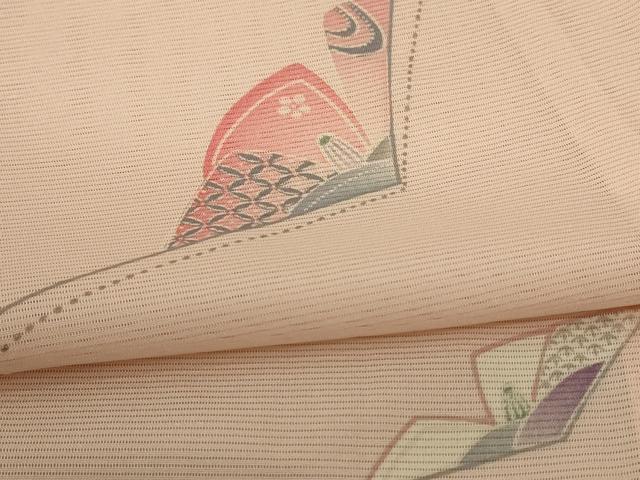 平和屋着物＊夏物 小紋 絽 枝花文 正絹 逸品 AABE4338jd