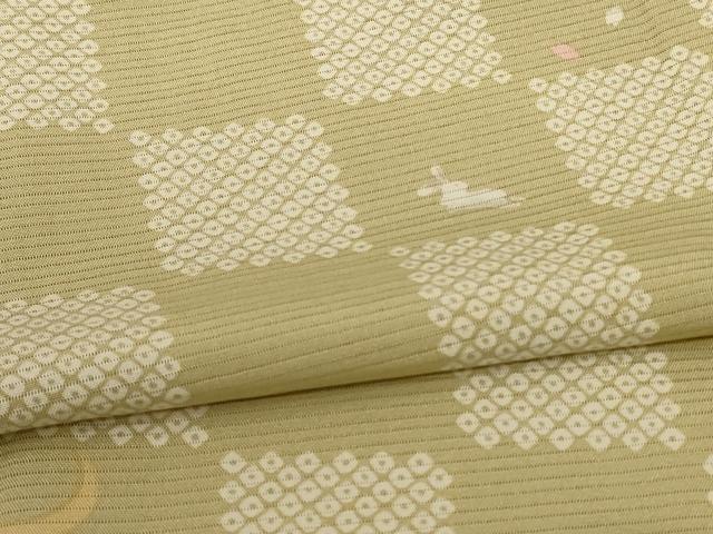 平和屋着物＊夏物 小紋 絽 市松文様 兎 正絹 逸品 AABE4340jd