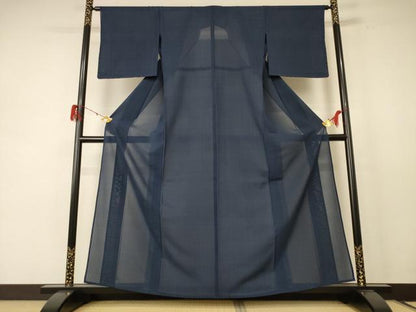 平和屋着物＊夏物 紗紬 格子 正絹 逸品 未使用 AABE4342jd