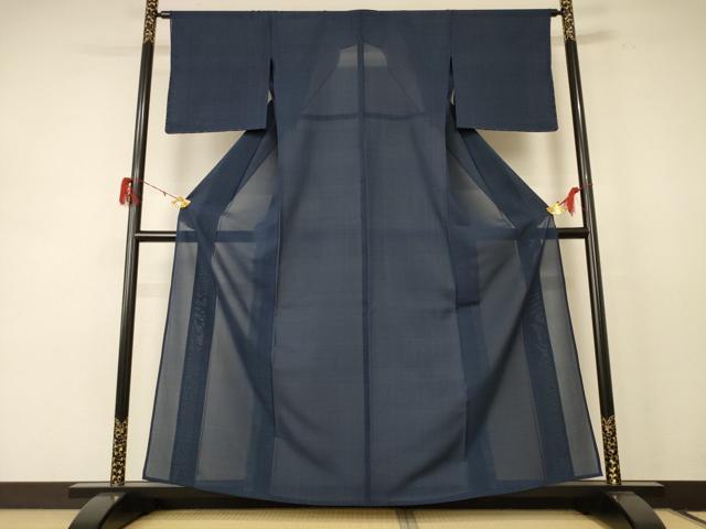 平和屋着物＊夏物 紗紬 格子 正絹 逸品 未使用 AABE4342jd
