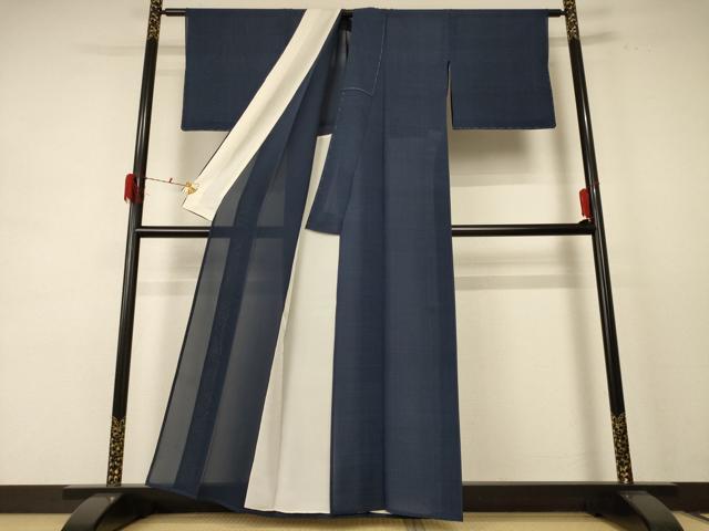 平和屋着物＊夏物 紗紬 格子 正絹 逸品 未使用 AABE4342jd