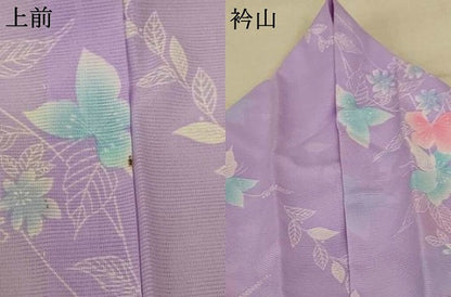 平和屋着物＊夏物 小紋 絽 草花文 洗える着物 AABE4344jd